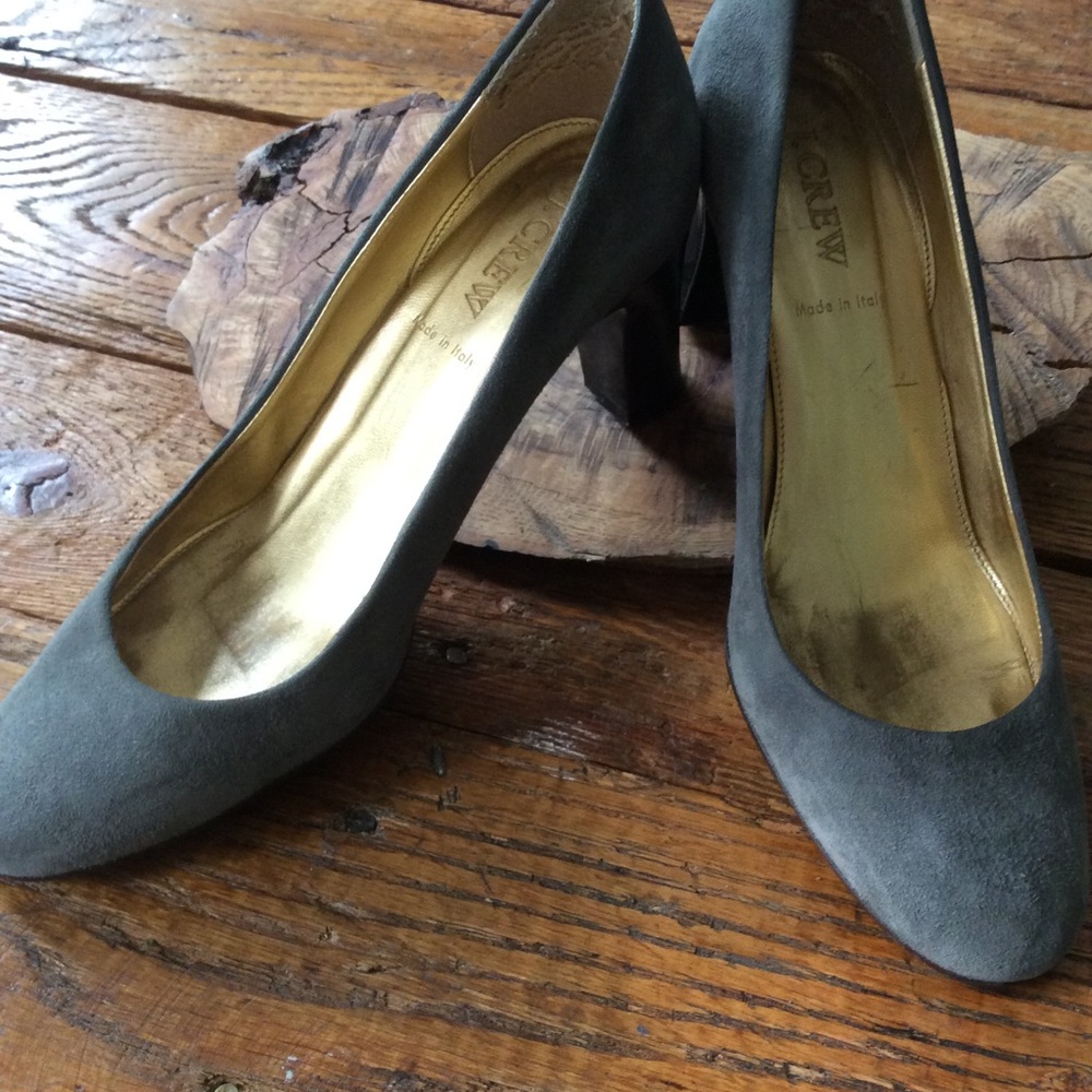 J Crew grey suede pumps
